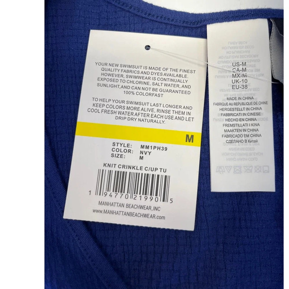 Maxine of Hollywood Womens M Navy Swimsuit/Cover-up NEW - Picture 8 of 14
